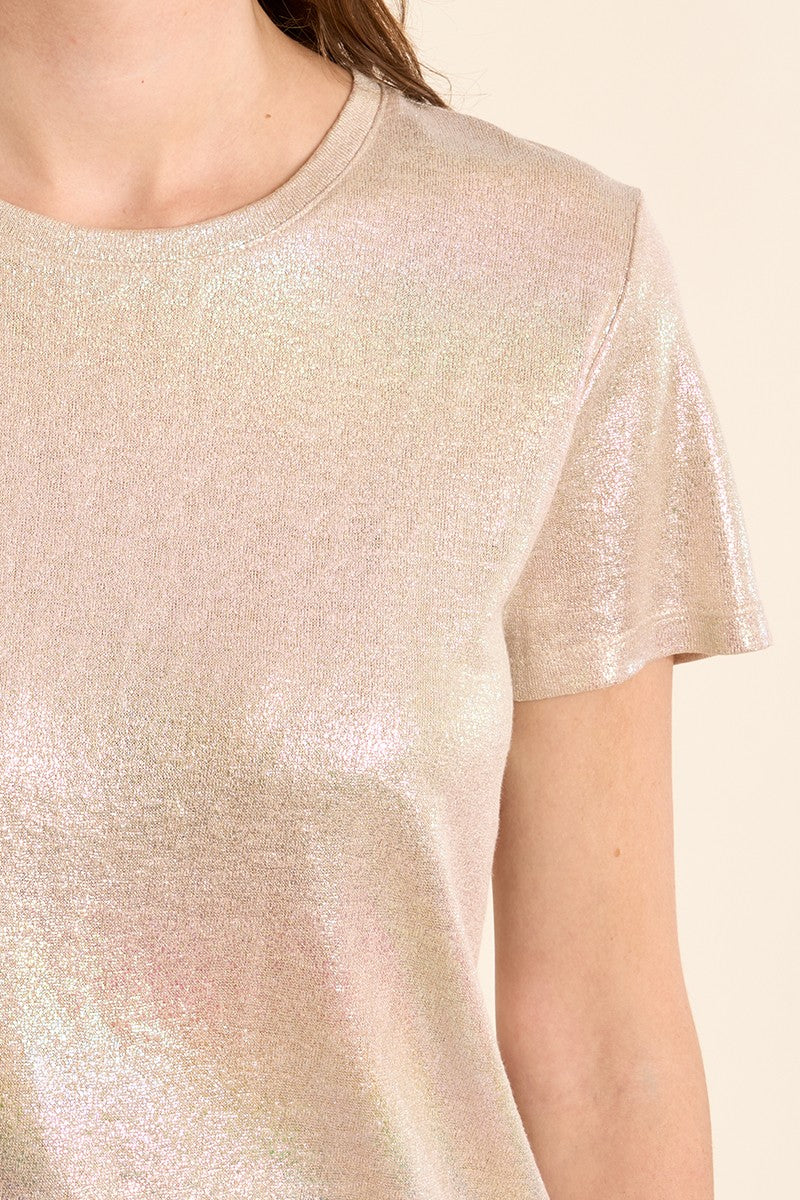 Molly Bracken Iridescent Beige T-Shirt