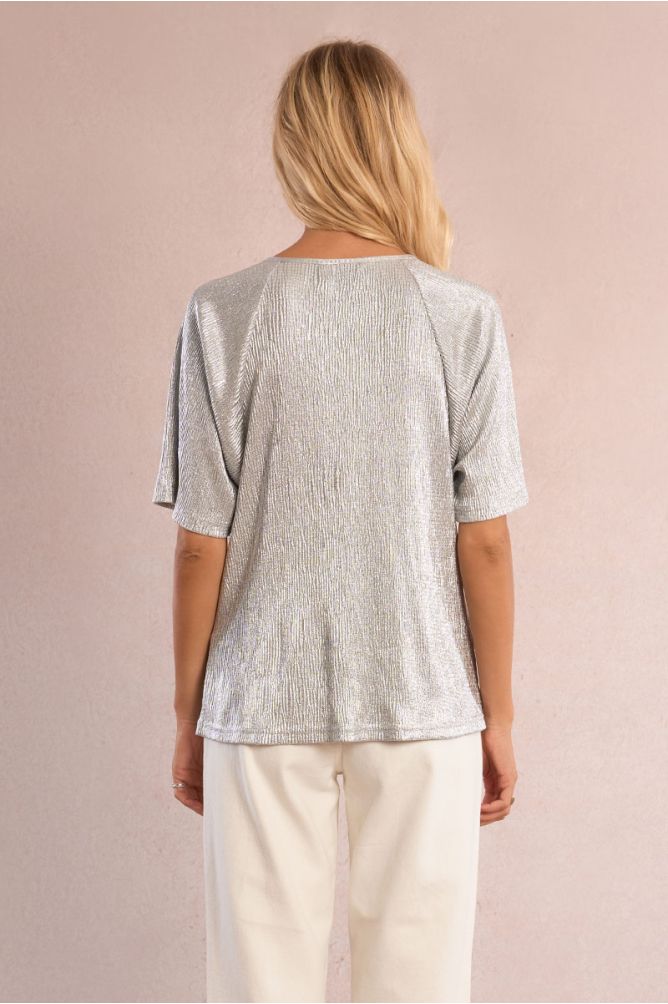Molly Bracken Iridescent Silver Top