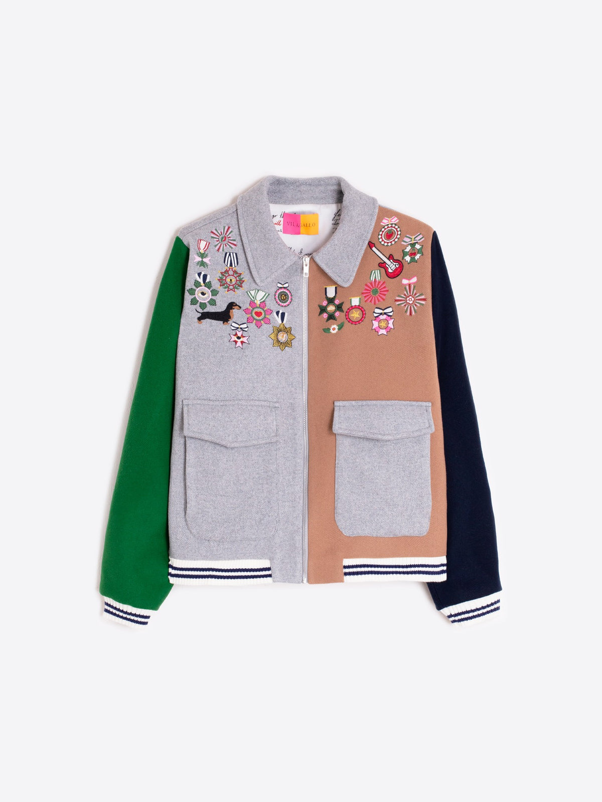 Vilagallo Embroidery Bomber Jacket