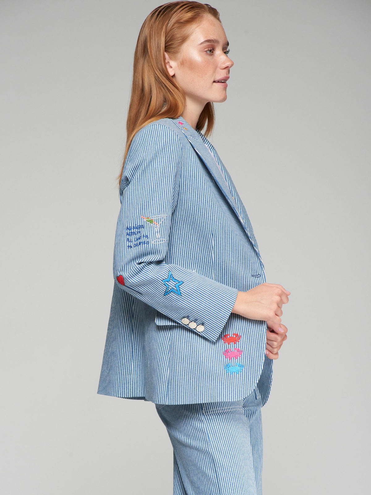 Vilagallo Jacket Heather EMB Denim Raya