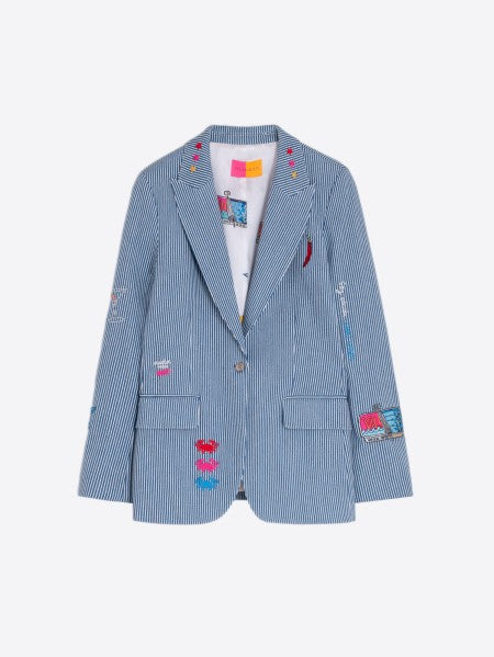 Vilagallo Jacket Heather EMB Denim Raya