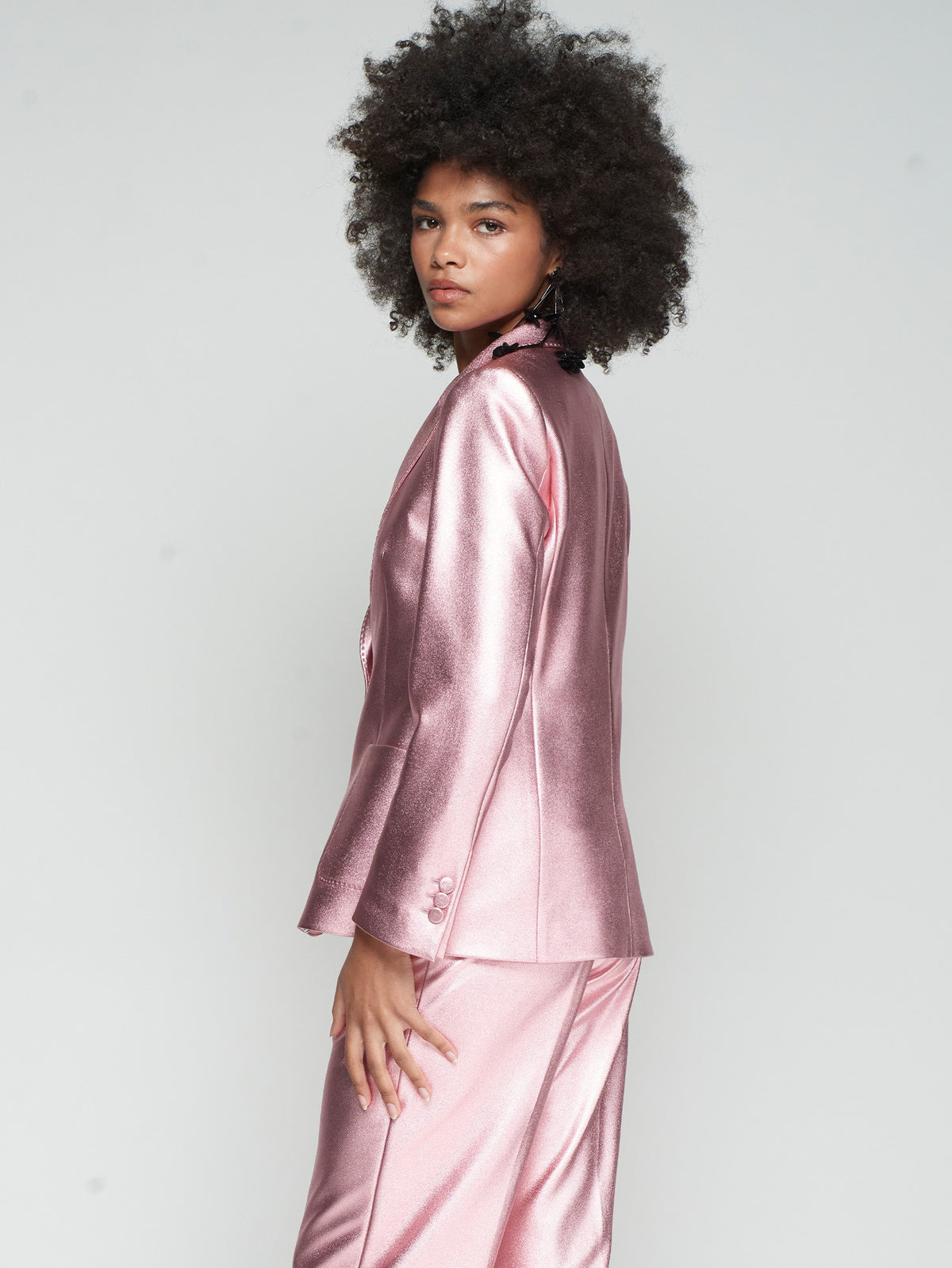 Vilagallo Hilary Rosa Metallic Stretchy Jacket