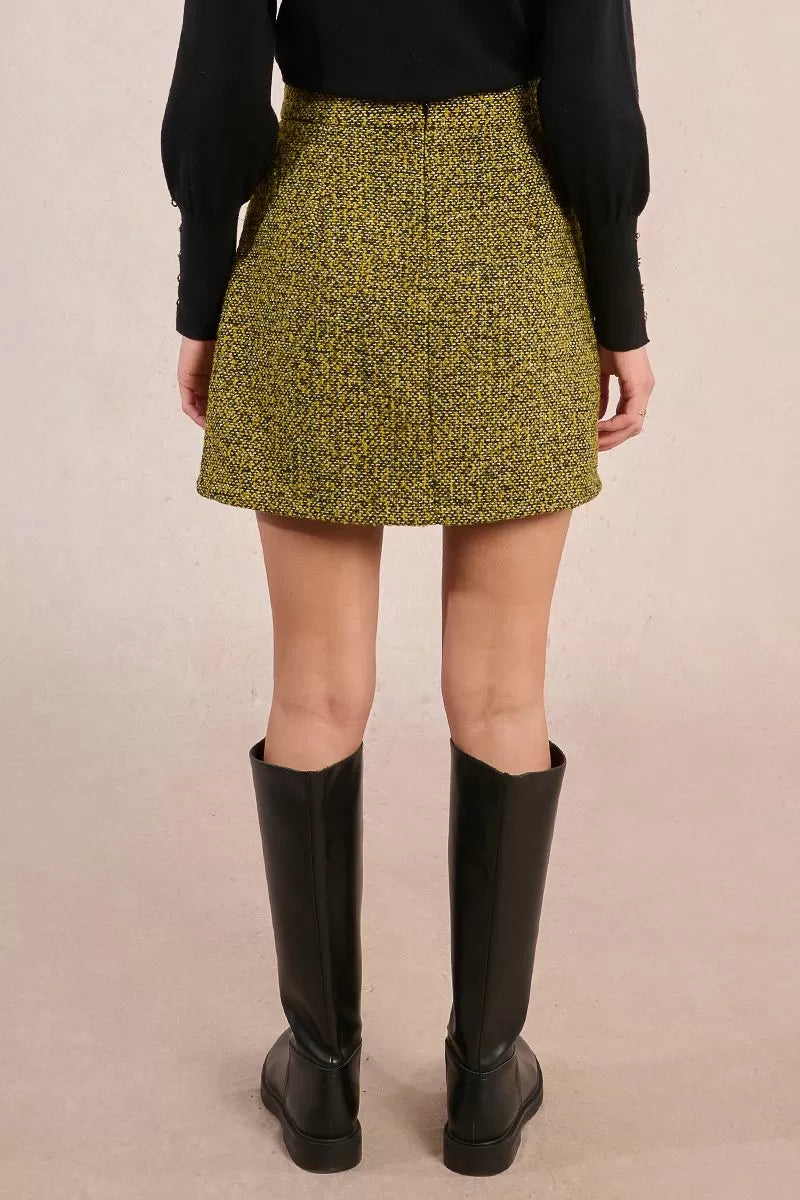 Molly Bracken Jacquard Mini Yellow Skirt