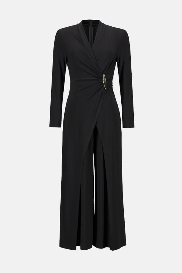Joseph Ribkoff Black Wrap Front Jumpsuit