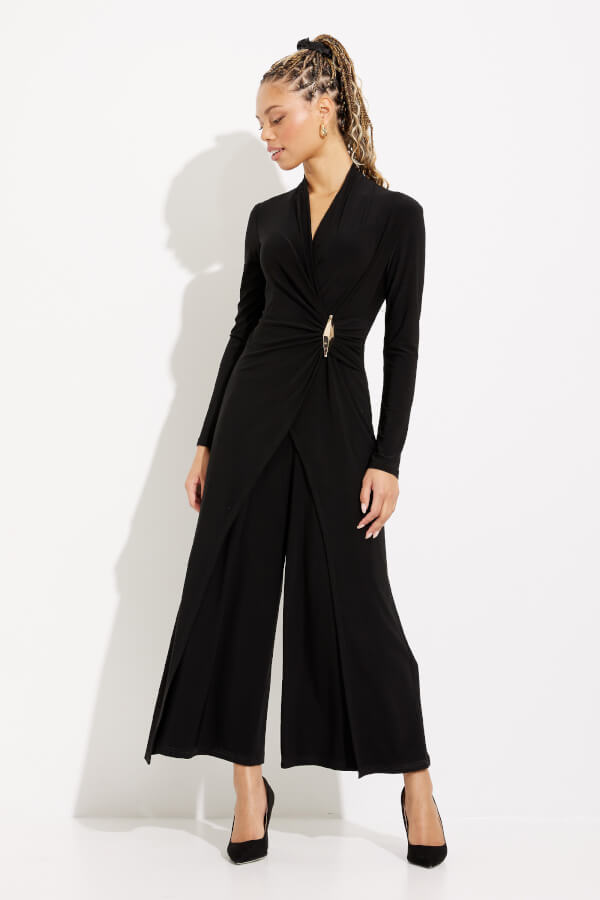 Joseph Ribkoff Black Wrap Front Jumpsuit