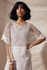 Joseph Ribkoff Moonstone Top With Sequined Mesh Inserts