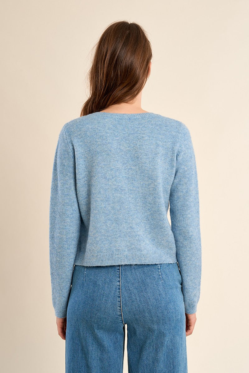 Molly Bracken Knitted Button Blue Cardigan
