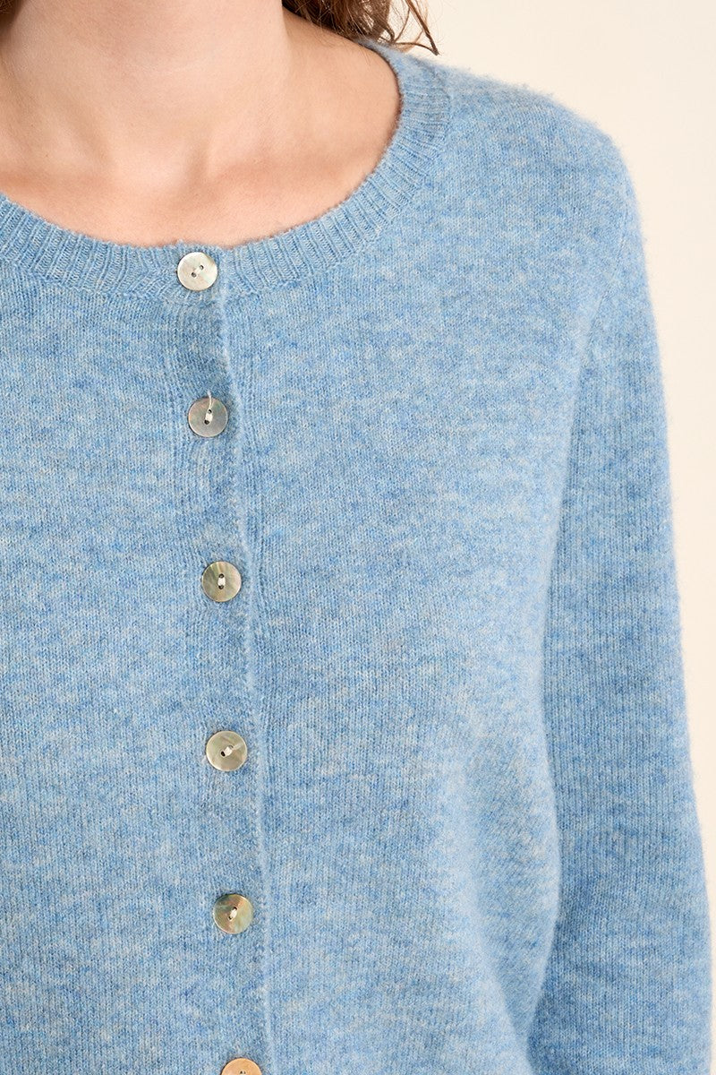 Molly Bracken Knitted Button Blue Cardigan