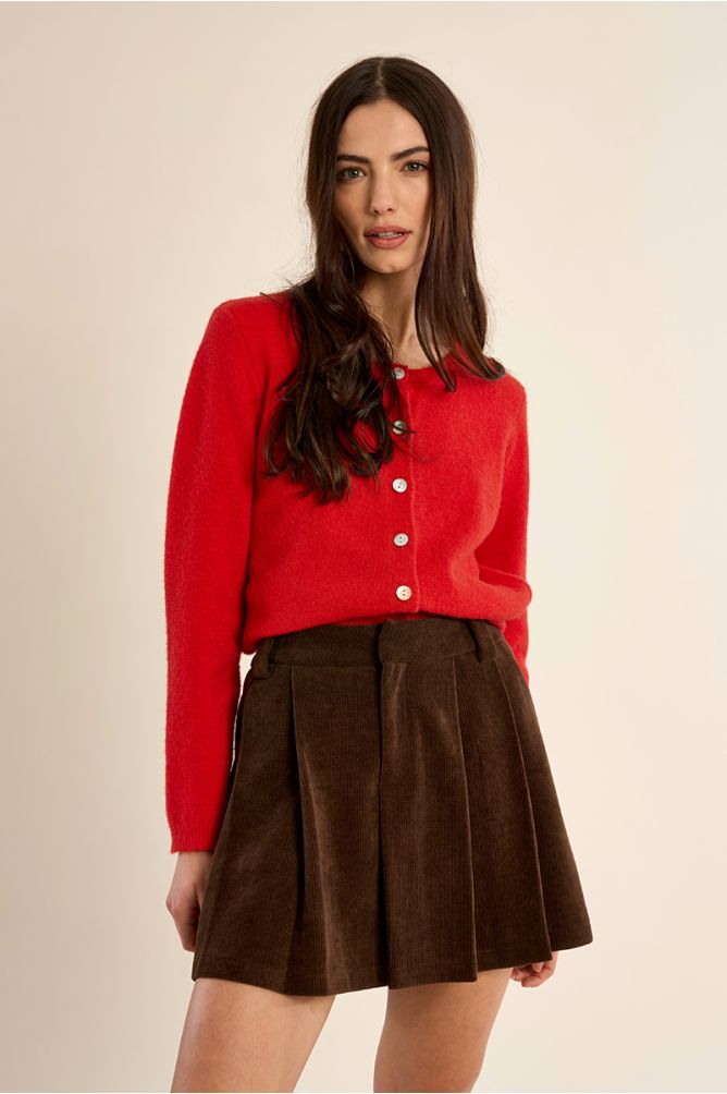 Molly Bracken Dark Red Knitted Cardigan