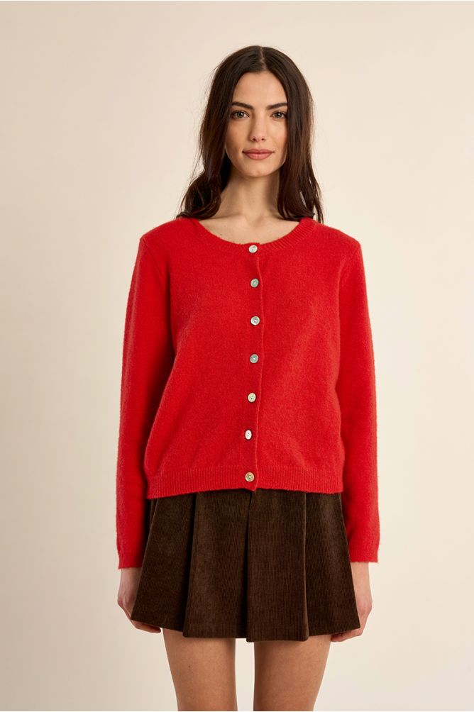 Molly Bracken Dark Red Knitted Cardigan