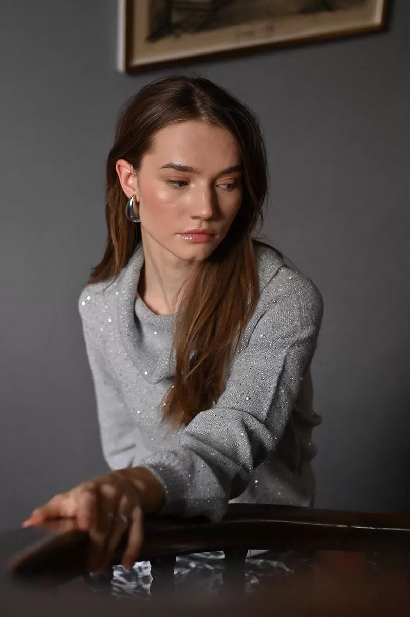 Molly Bracken Knitted Grey Sweater