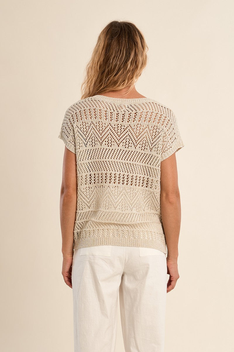 Molly Bracken Silver Knitted T-Shirt