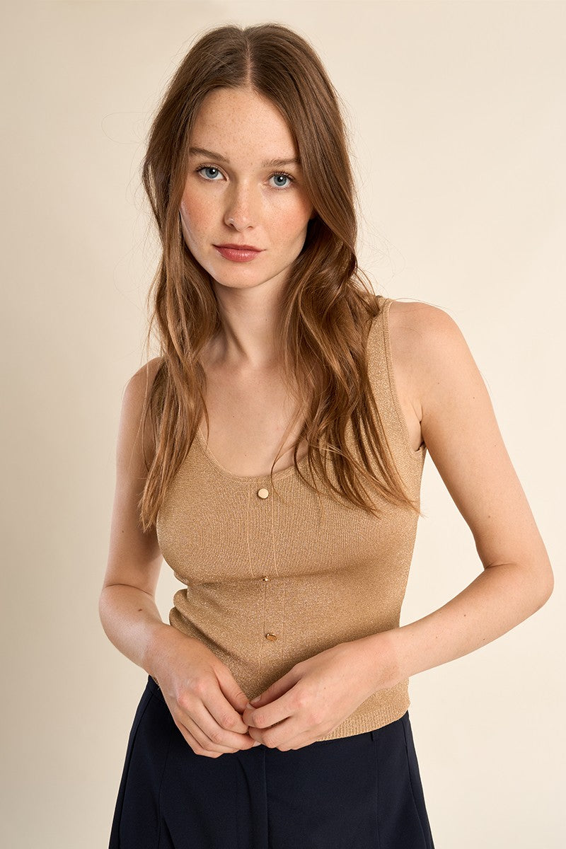 Molly Bracken Knitted Vest With Button Detailing
