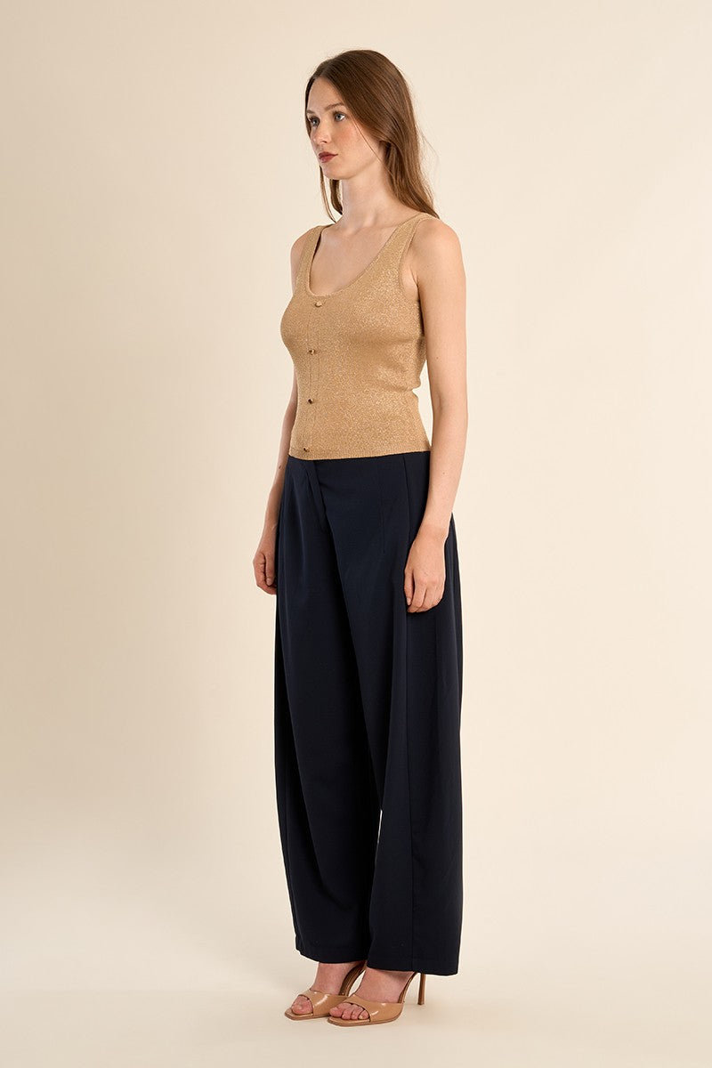 Molly Bracken Knitted Vest With Button Detailing