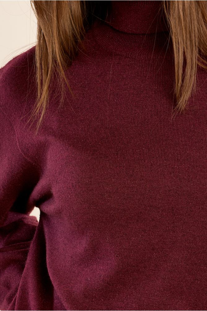 Molly Bracken Knitted Turtleneck Red Sweater