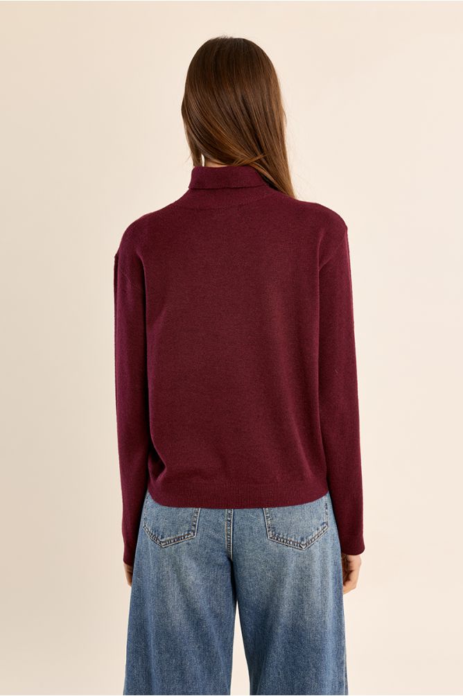Molly Bracken Knitted Turtleneck Red Sweater