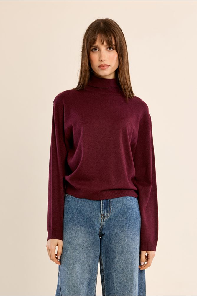 Molly Bracken Knitted Turtleneck Red Sweater
