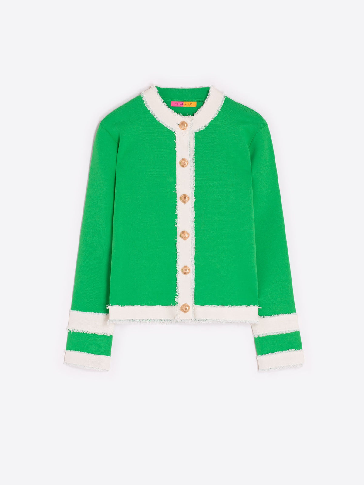 Vilagallo Green Bicolour Cardigan