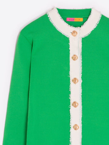 Vilagallo Green Bicolour Cardigan