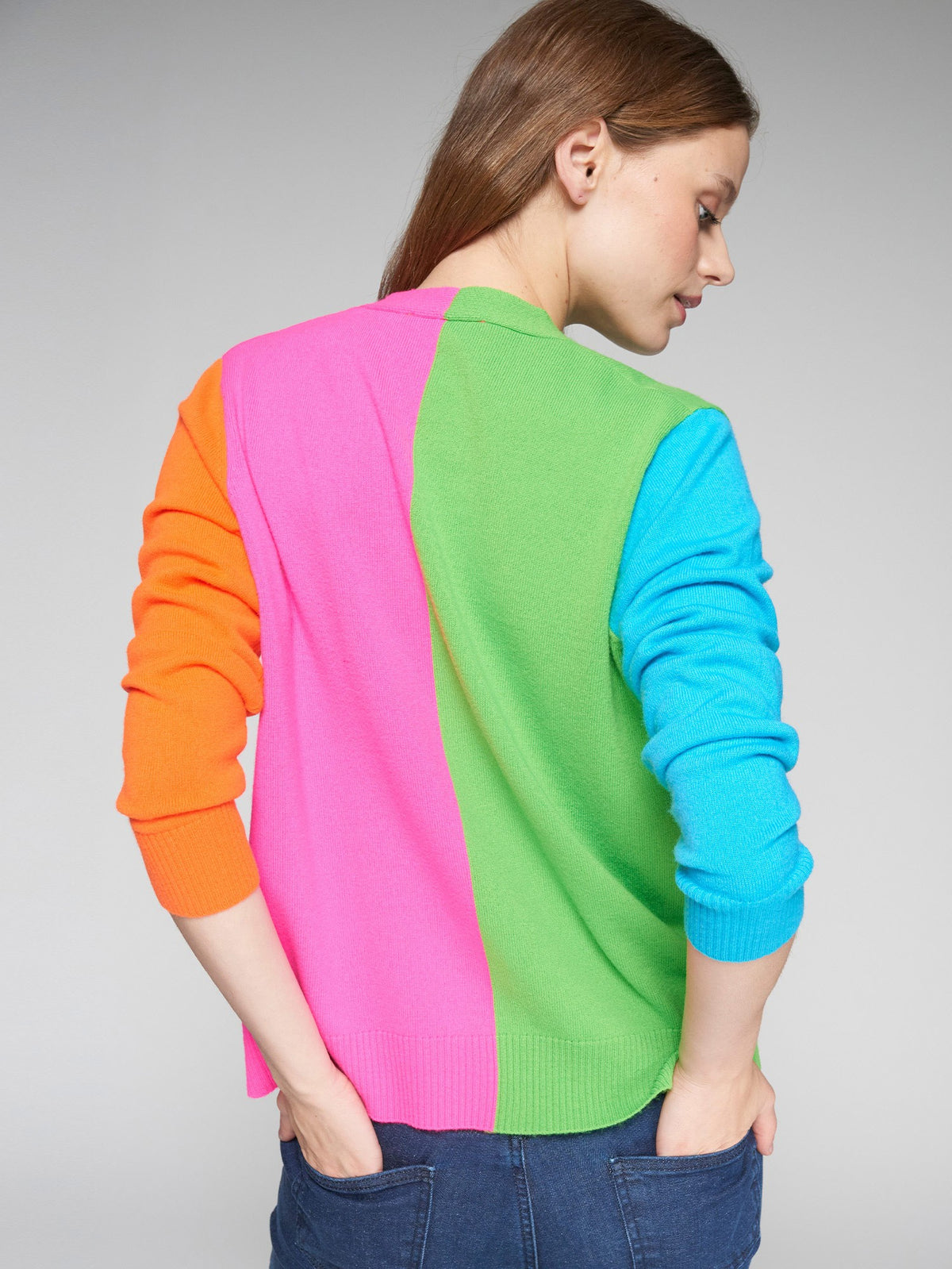 Vilagallo Two Tone Fluro Theresa Cardigan