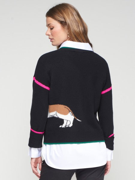Vilagallo Black Dachshund Sweater