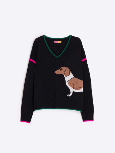 Vilagallo Black Dachshund Sweater