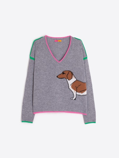 Vilagallo Grey Dachshund Sweater