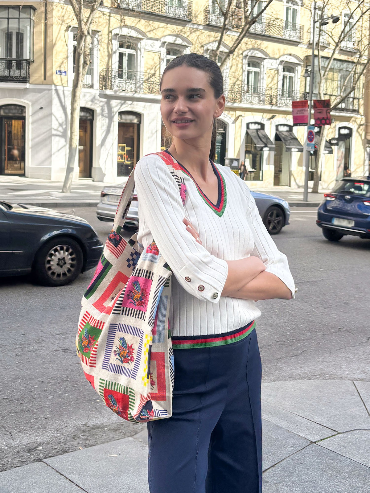 Vilagallo Knit With Contrast Stripes