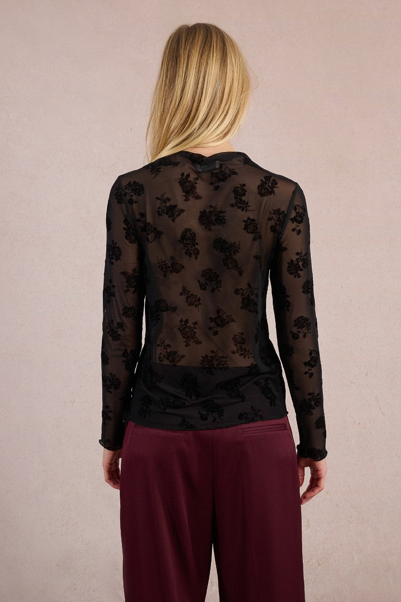 Molly Bracken Lace Black Top (Transparent)