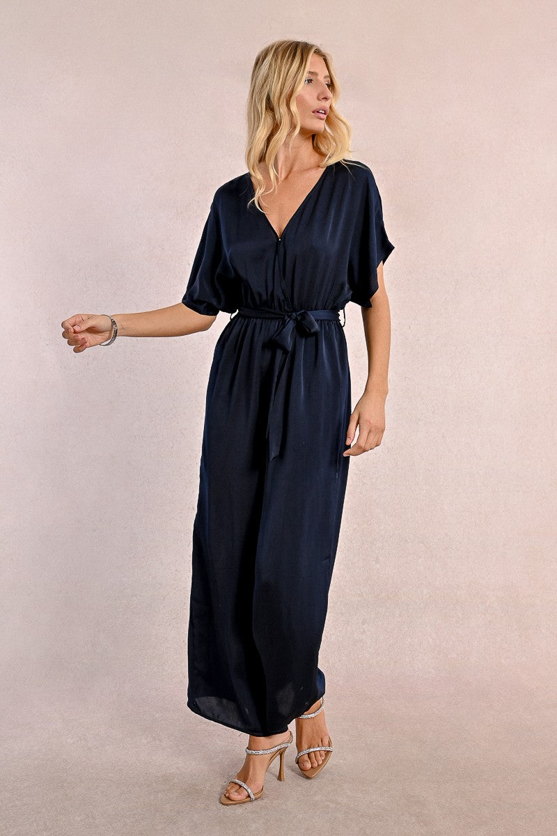 Molly Bracken Navy Ladies Woven Jumpsuit