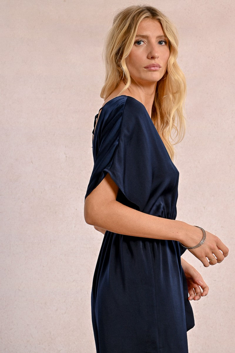 Molly Bracken Navy Ladies Woven Jumpsuit