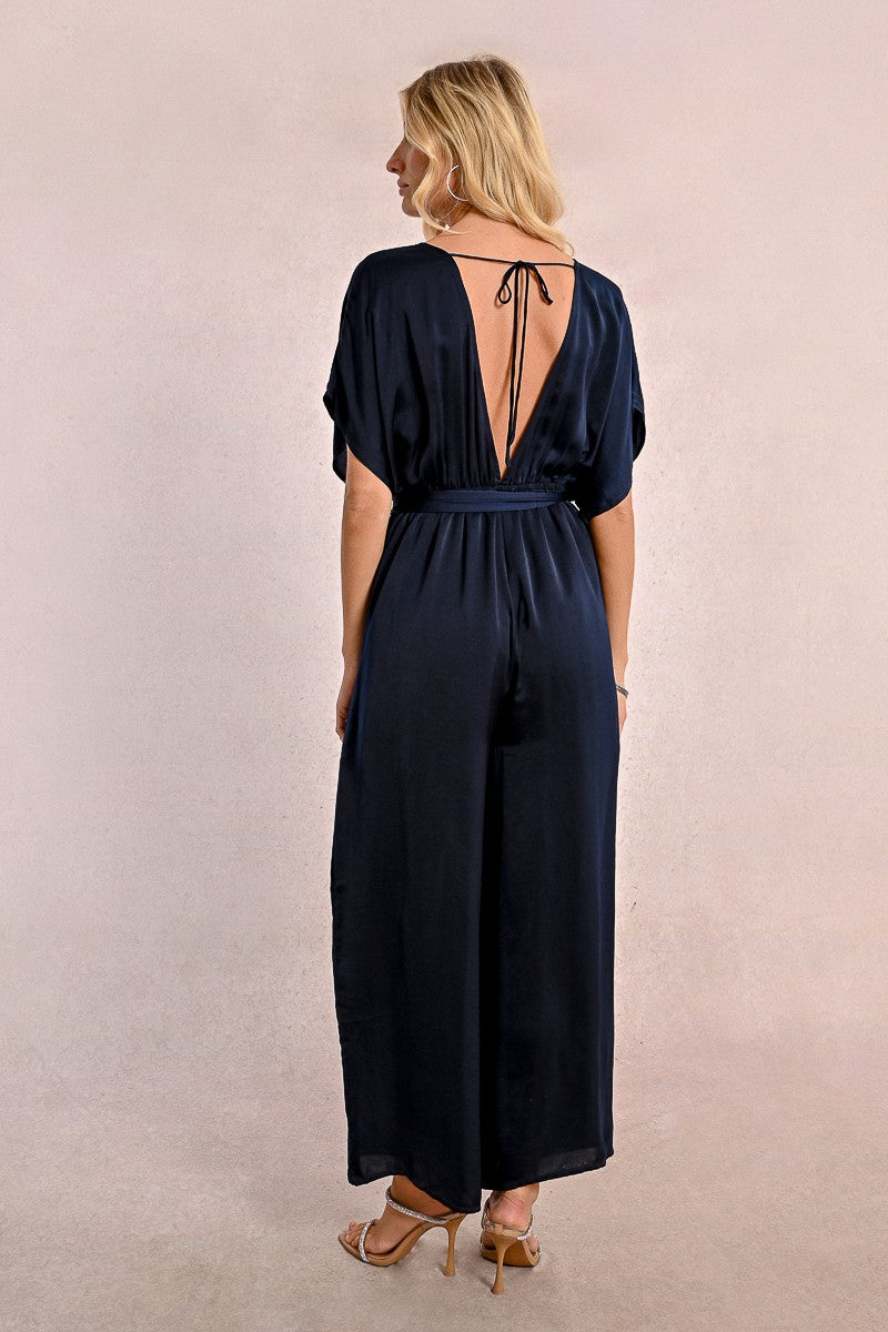 Molly Bracken Navy Ladies Woven Jumpsuit