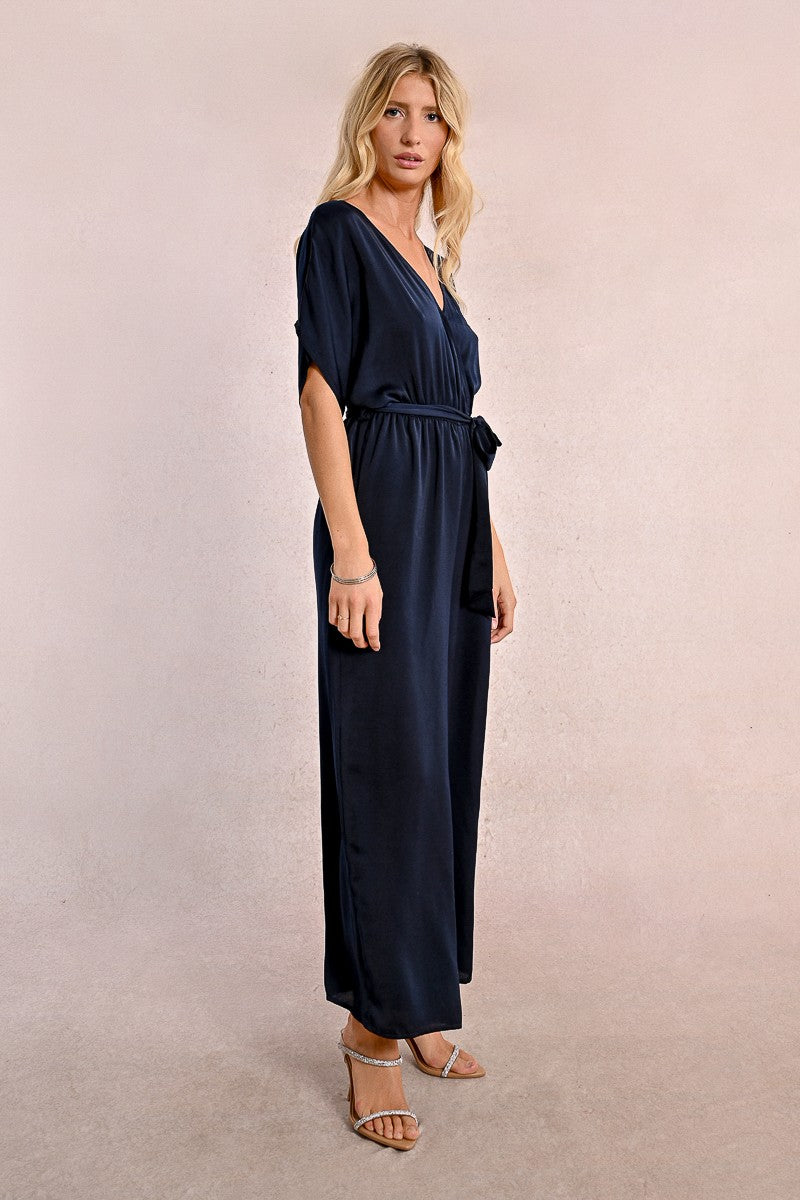 Molly Bracken Navy Ladies Woven Jumpsuit
