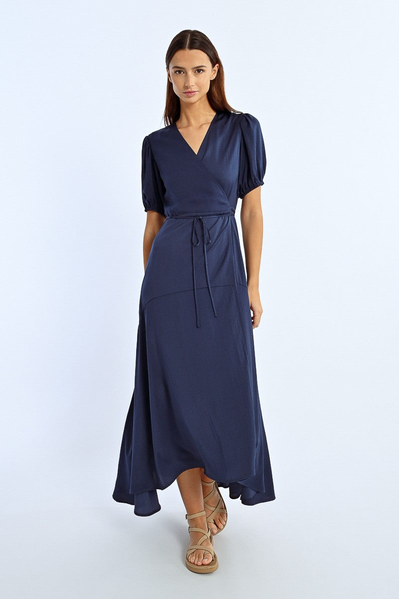 Lili Sidonio Navy Blue V Neck Dress