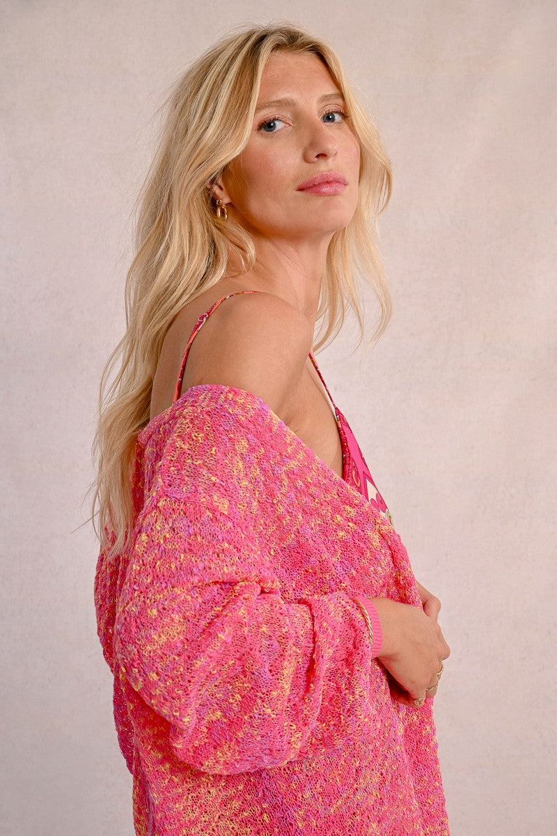 Molly Bracken Fuschia Knitted Cardigan