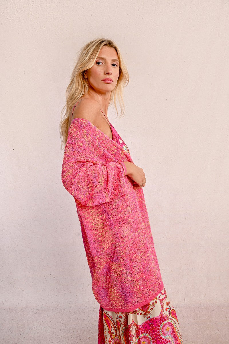 Molly Bracken Fuschia Knitted Cardigan