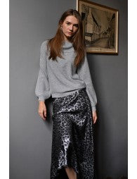 Molly Bracken Dark Grey Animal Print Skirt