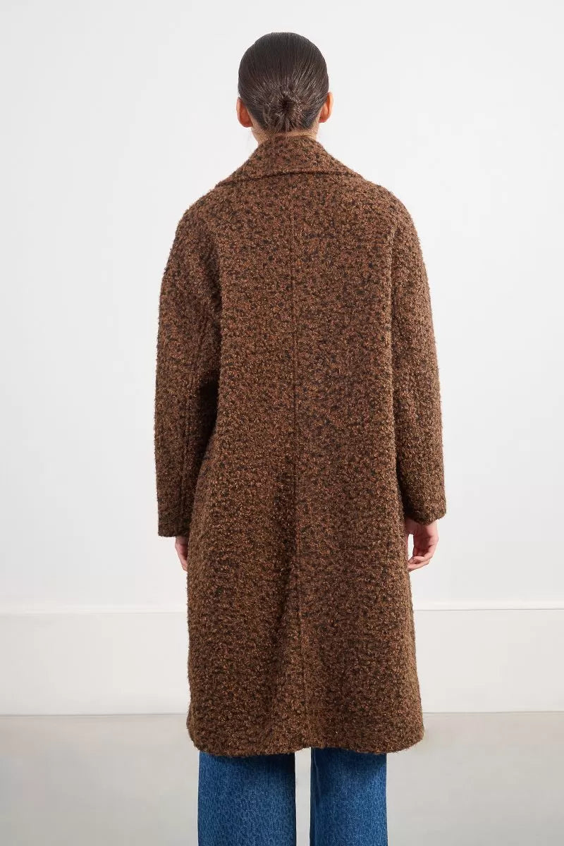 Molly Bracken Long Terry Brown Wool Coat