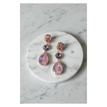 Caroline Svedbom Lydia Grand Earrings - Gold Lavener Combo