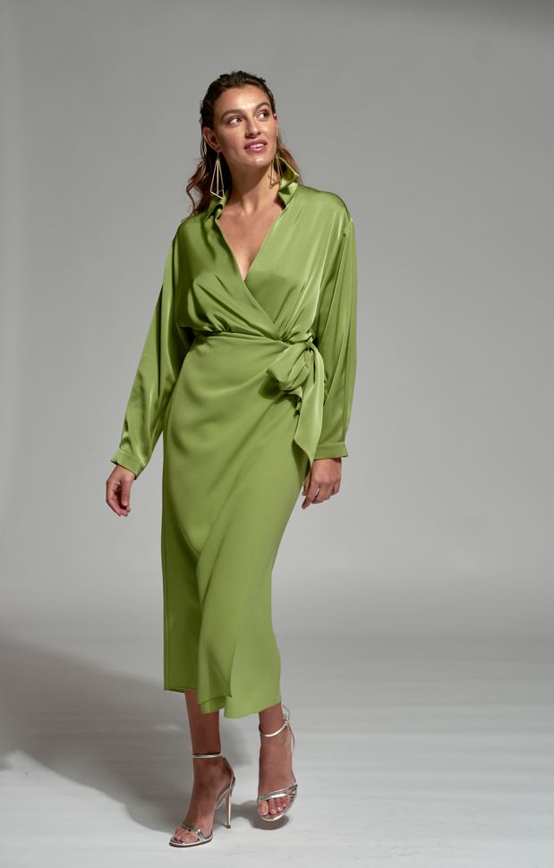 Moskada Green Wrap Merida Dress - Sheena's Boutique Ireland Moskada Green Wrap Merida Dress - Sheena's Boutique Ireland