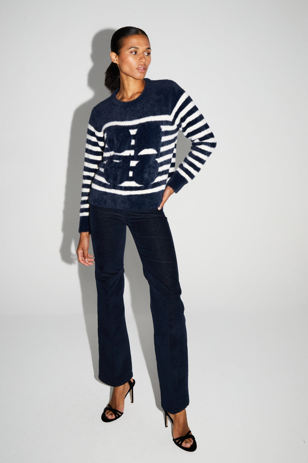 IMPREVU Lina Fluffy Navy Favola Sweater