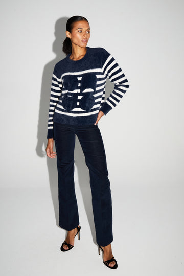 IMPREVU Lina Fluffy Navy Favola Sweater
