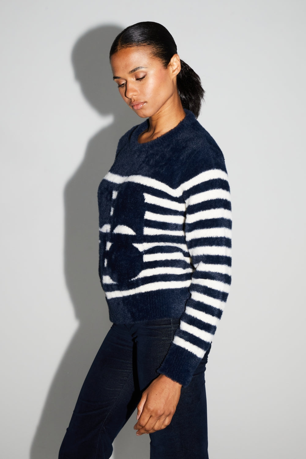 IMPREVU Lina Fluffy Navy Favola Sweater