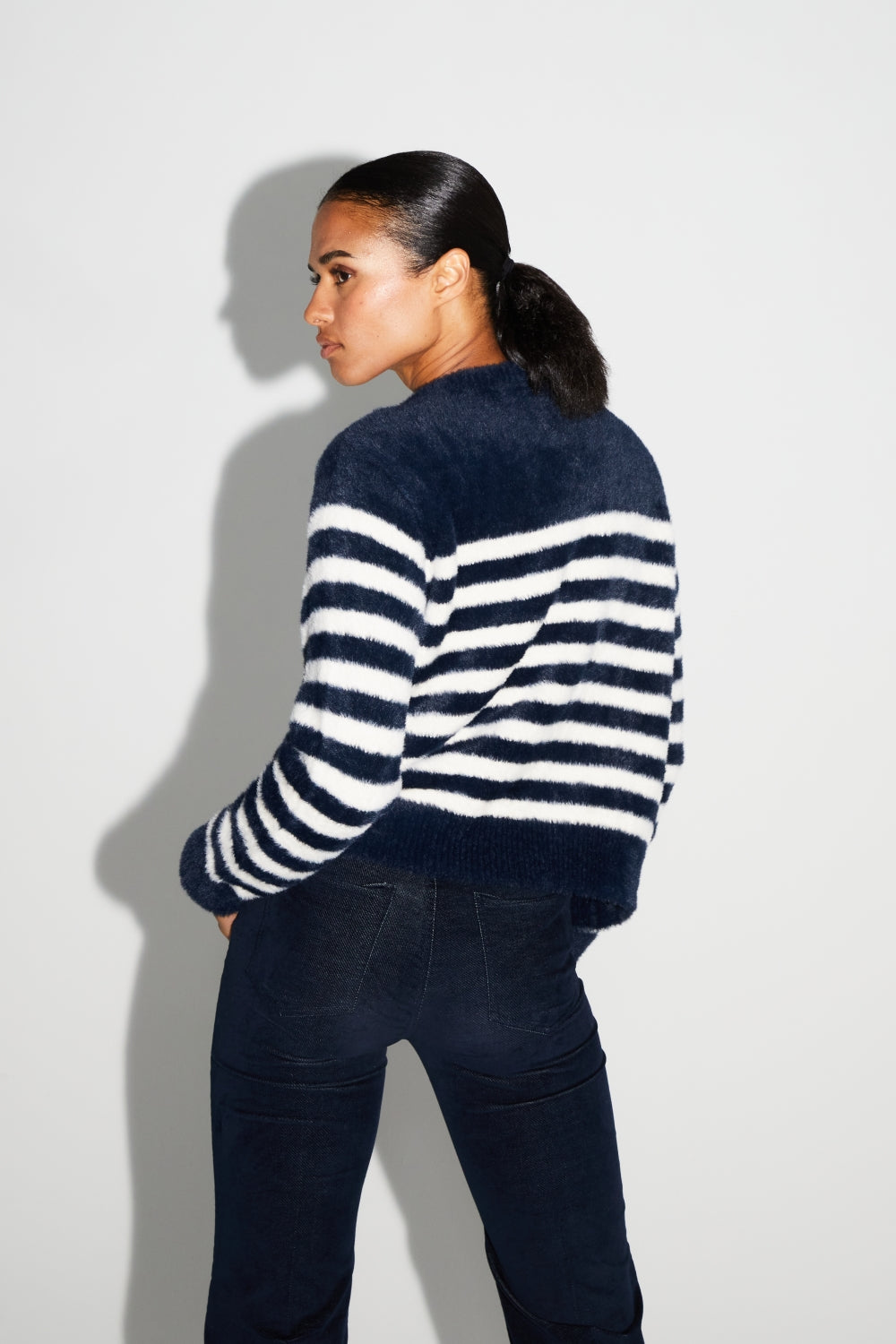 IMPREVU Lina Fluffy Navy Favola Sweater