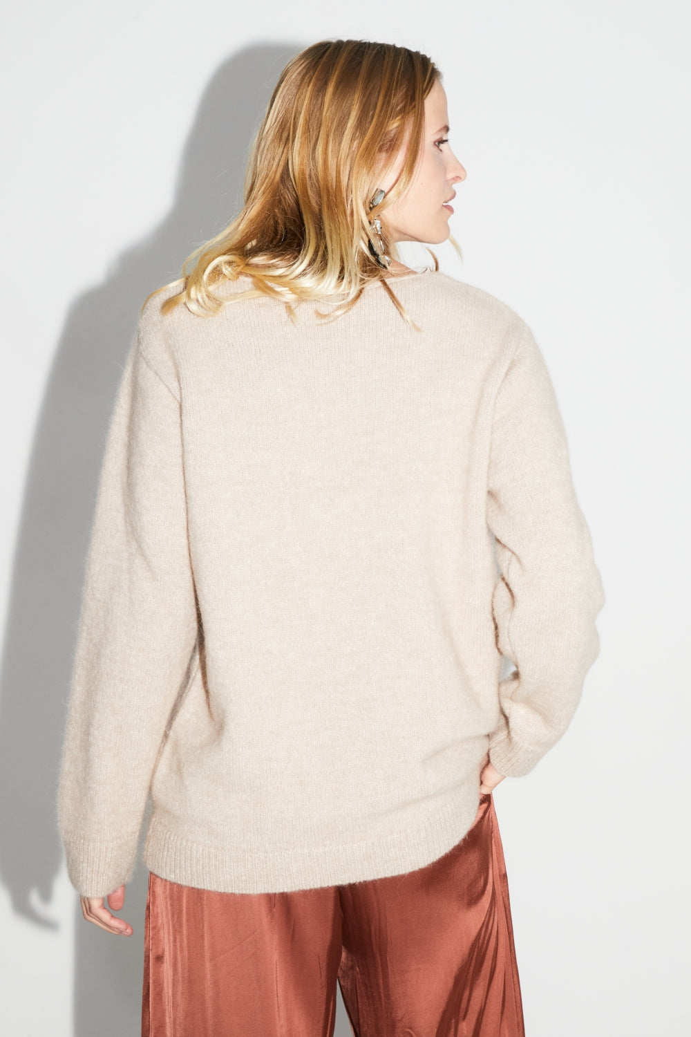 IMPREVU Maille Lurex Beige Sweater
