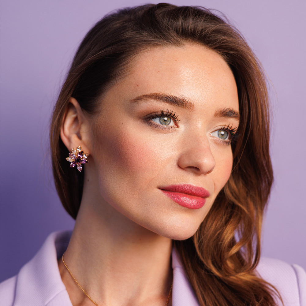 Caroline Svedbom Melia Earcuff Gold Violet Combo