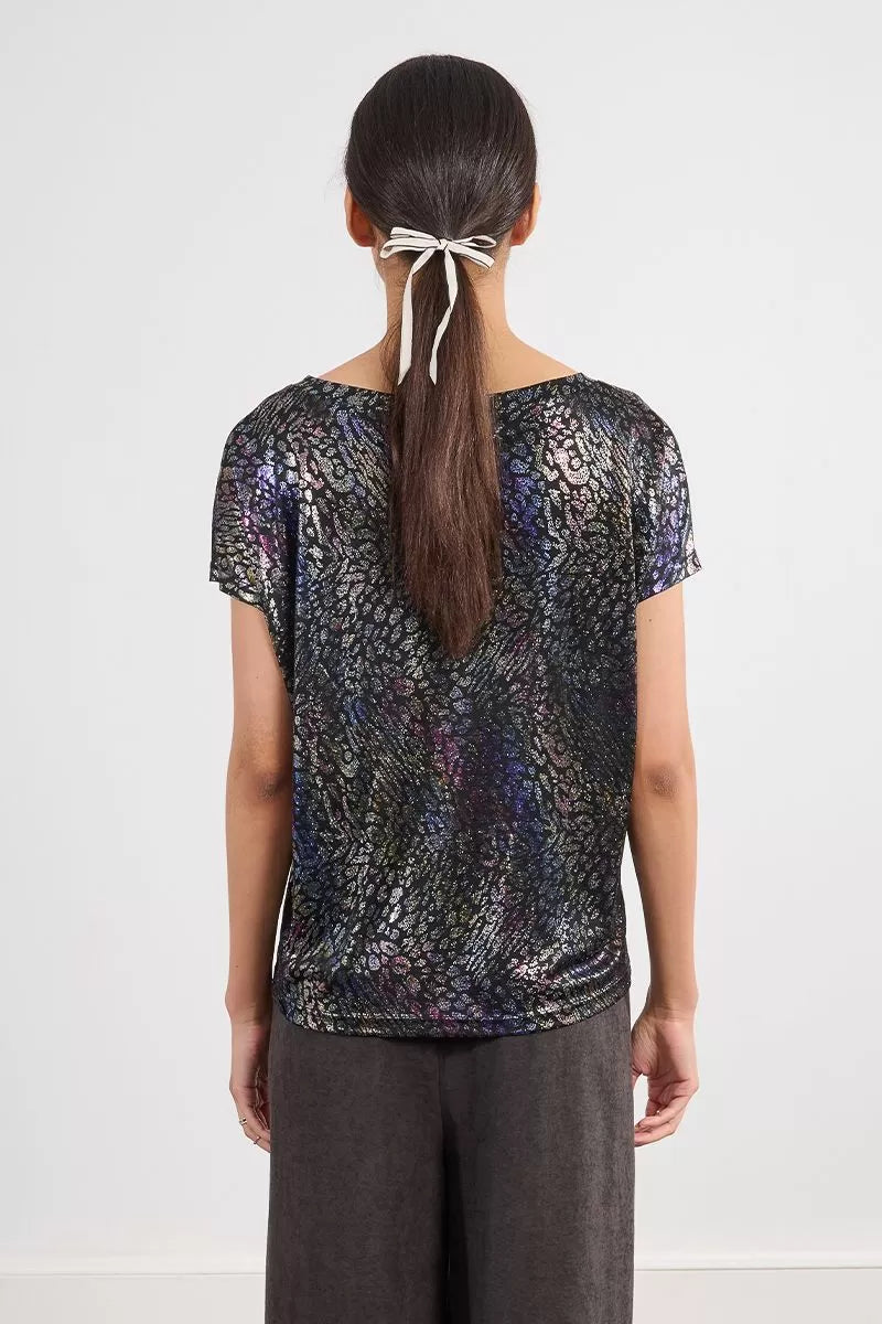 Molly Bracken Multi Leopard Printed T shirt
