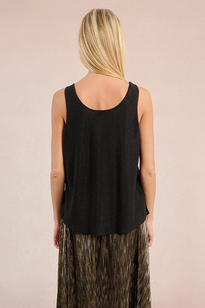 Molly Bracken Metallic Tank Black Top