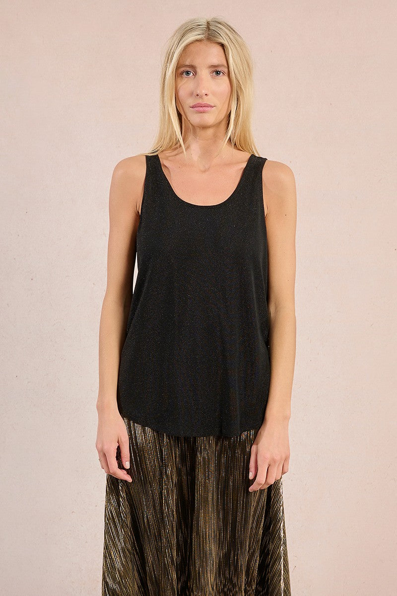 Molly Bracken Metallic Tank Black Top