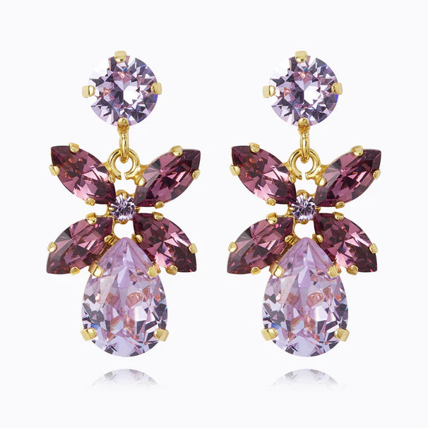 Caroline Svedbom Mini Dione Earrings Gold-Violet-Iris